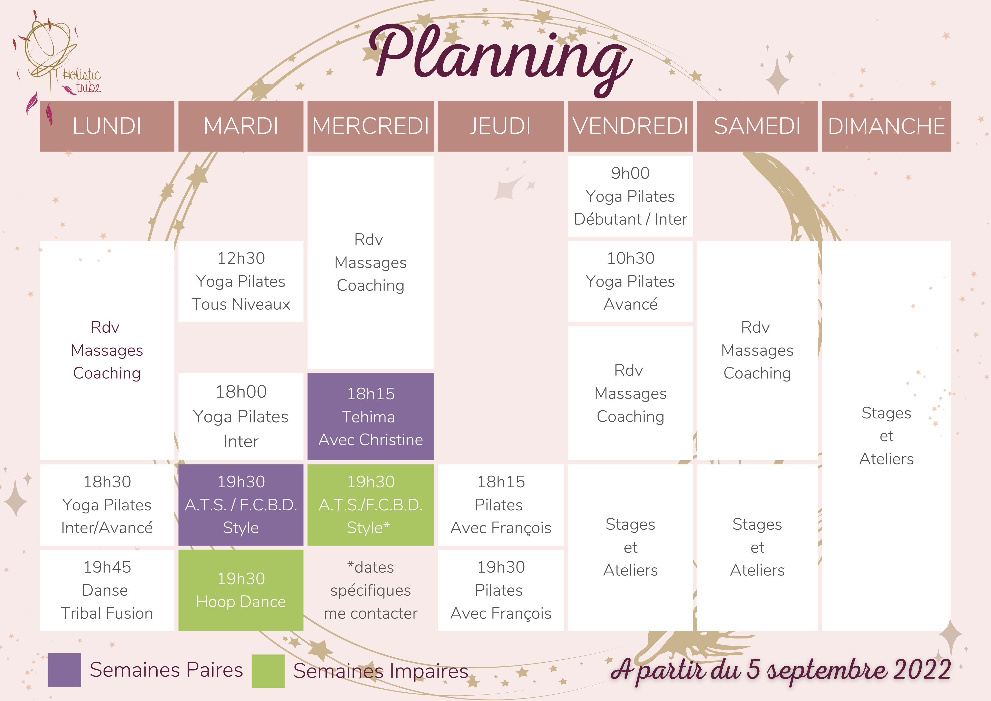 Copie de Planning Holistic Tribe